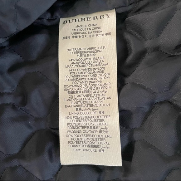 Burberry Brit Wool Blend Glen Check Bomber Jacket Authentic Women’s Size 14 - Picture 6 of 12